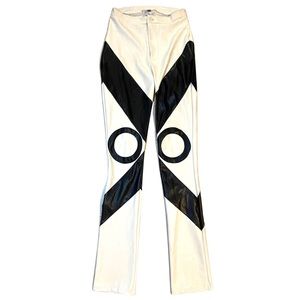 Grayscale Leather Pants